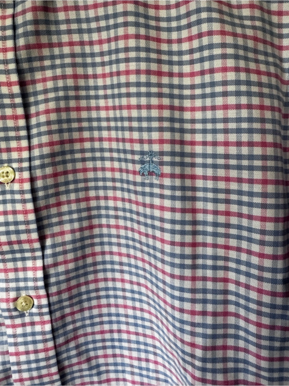 Brooks Brothers Pink and Blue Plaid Cotton Button-Down Shirt - Picture 4 of 4